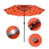 9Ft 3-Tiers 24LEDS Patio Umbrella Fruit Orange - As Picture