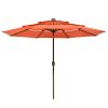 10Ft 3-Tiers 32LEDS Patio Umbrella Fruit Orange - As Picture