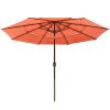 10Ft 3-Tiers 32LEDS Patio Umbrella Fruit Orange - As Picture