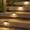 4pcs Solar Deck Lights Outdoor Solar Step Color Lights Waterproof Outdoor Lighting Solar Fence Lights Outdoor Step Lights For Pool Garden Wall Patio Y