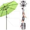 9Ft 3-Tiers 24LEDS Patio Umbrella Fruit Green - As Picture