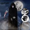 1 Set Halloween Grim Reaper Cloak Costumes Reaper Black Cape Terror Death Hook Sickle Horr Halloween Party Cosplay Costume Props - Single cloak - Chin