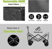 Folding Wagon Carts Collapsible Beach Wagon with Big Wheels for Sand 330lbs Capacity - black