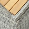 Patio Storage Bench 47.2" Poly Rattan Gray - Grey