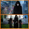 1 Set Halloween Grim Reaper Cloak Costumes Reaper Black Cape Terror Death Hook Sickle Horr Halloween Party Cosplay Costume Props - Single cloak - Chin