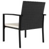 Patio Dining Chairs 2 pcs Poly Rattan Black - Black