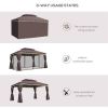 10ft x 13ft Patio Gazebo-Coffee-AS - as picture