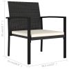 Patio Dining Chairs 2 pcs Poly Rattan Black - Black