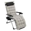 Infinity Zero Gravity Chair with Pad, Patio Chairs with Pillow and Utility Tray Adjustable Folding Recliner for Deck,Patio,Beach,Yard,Grey - as pictur