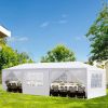 10'x30' Outdoor Party Tent with 8 Removable Sidewalls; Waterproof Canopy Patio Wedding Gazebo; White - as picture