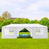 10'x30' Outdoor Party Tent with 8 Removable Sidewalls; Waterproof Canopy Patio Wedding Gazebo; White - as picture