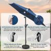 Simple Deluxe 7.5' Patio Outdoor Table Market Yard Umbrella with Push Button Tilt/Crank, 6 Sturdy Ribs for Garden, Deck, Backyard, Pool, 7.5ft, Blue -