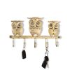 WILLART Handmade and Hand Painted Antique Owl Shape Metal Wall Hanging Antique 5 Key Storage Hooks Key Holder Coat Hanger for Home D√©cor Wall D√©cor