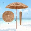 6 Feet Thatched Patio Umbrella with Tilt Design and Carrying Bag - Natural