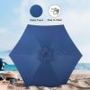 Simple Deluxe 7.5' Patio Outdoor Table Market Yard Umbrella with Push Button Tilt/Crank, 6 Sturdy Ribs for Garden, Deck, Backyard, Pool, 7.5ft, Blue -