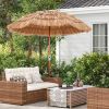 6 Feet Thatched Patio Umbrella with Tilt Design and Carrying Bag - Natural