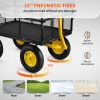 VEVOR Steel Garden Cart; with Removable Mesh Sides to Convert into Flatbed, Utility Metal Wagon - 1400 lbs