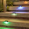 4pcs Solar Deck Lights Outdoor Solar Step Color Lights Waterproof Outdoor Lighting Solar Fence Lights Outdoor Step Lights For Pool Garden Wall Patio Y