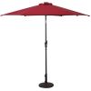 9 Feet Patio LED Solar Umbrella with Crank - Dark Red