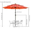 9Ft 3-Tiers 24LEDS Patio Umbrella Fruit Orange - As Picture