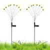 2Pcs Solar Firefly Lights Swaying Decorative Pathway Stake Lamp IP65 Waterproof Landscape Patio Yard Night Light - Warm