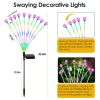 2Pcs Solar Firefly Lights Swaying Decorative Pathway Stake Lamp IP65 Waterproof Landscape Patio Yard Night Light - Colorful