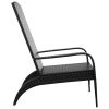 Patio Adirondack Chair Black Poly Rattan - Black