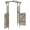 Pergola with Gate 45.7"x15.7"x80.3" Gray Solid Firwood - Grey