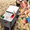 Outdoor Patio Party Rolling Steel Construction 80 Quart Bar Cooler - As pic show - Beverage Cooler Bar Table