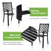 MEOOEM Stackable Metal Outdoor Dining Chairs Set of 2 Patio Bistro Chairs with Armrest Supports 300 LBS for Garden Poolside Backyard Classical Black -