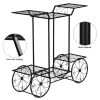 Artisasset Garden Cart Stand & Flower Pot Plant Holder Display Rack, 6 Tiers, Parisian Style - Perfect for Home, Garden, Patio Black RT - Black