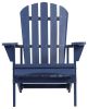 Adirondack Chair Solid Wood Outdoor Patio Furniture for Backyard, Garden, Lawn, Porch -Navy Blue - as Pic