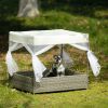 Dog Bed, Pet Bed, Pet Enclosures, Pet Outdoor Furniture, Pet Patio Furniture, Seasonal PE Wicker Pet Furniture, Dog Bed With Curtain - as Pic