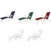 5-Position Steamer Chair with Red Cushions