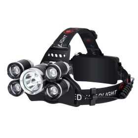 Strong Light 5LED Headlight (Option: Black-US)