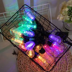 Solar Water Drop Bulb Lantern Outdoor Garden  Wedding Decoration Lights (Option: Color-Battery case-30PCS)