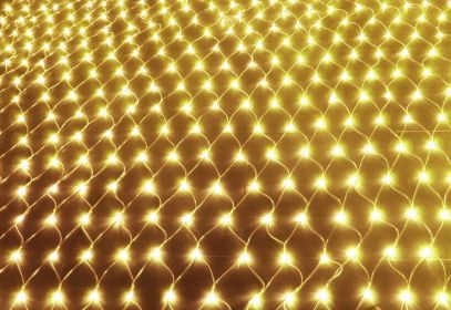 Christmas led lights string lights outdoor waterproof fishnet lights full of stars paved holiday lights wedding ins decorative lights (Option: Warm White-6x4m 672leds)