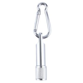 Carabiner Small Flashlight Mini Torch (Color: Silver)