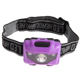 3w white light red light super light waterproof strong light migration mountaineering fishing camping outdoor cat eye 2 generation headlights (Color: Purple)