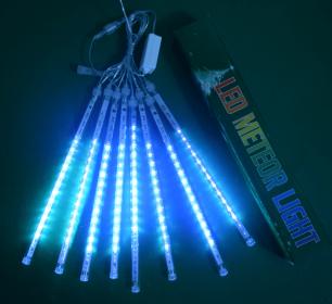 Wasserdichte LED Meteorschauer Regen Lichter 30 cm 50 cm 8 Rohre 100-240 V Eiszapfen Schnee Regentropfen Outdoor licht mit EU Netzteil (Option: Blue-US 30cm)