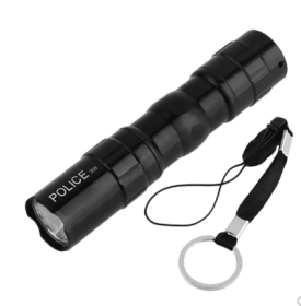 LED mini flashlight, aluminum alloy, strong light, small flashlight, 3W gift flashlight. (Color: Black)