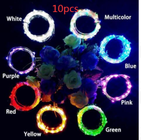 Wine Bottle Lights String 2M 20leds Christmas Decorations Copper Wire String Led Garland Lights Decor Wedding Festival Party (Option: 10pcs Blue-1m-10light)