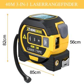 3 In 1 Laser Tape Measure Meter Infrared High-precision Intelligent Electronic Ruler 40/60m Laser Tape Building Distance Meters (Color: 3 In 1 Laser- 40m, Ships From: China)